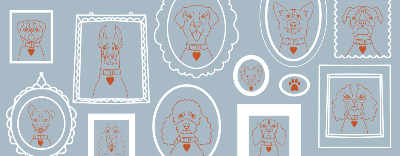 autorskie ilustracje piesków moondog