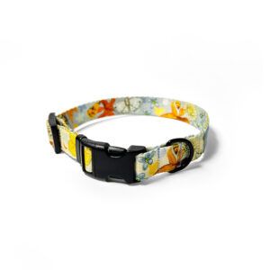 sunday żółta obroża w łąkę z klamrą czarną