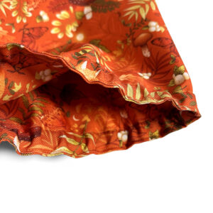 pomarańczowy snood z gumką na dole i górze