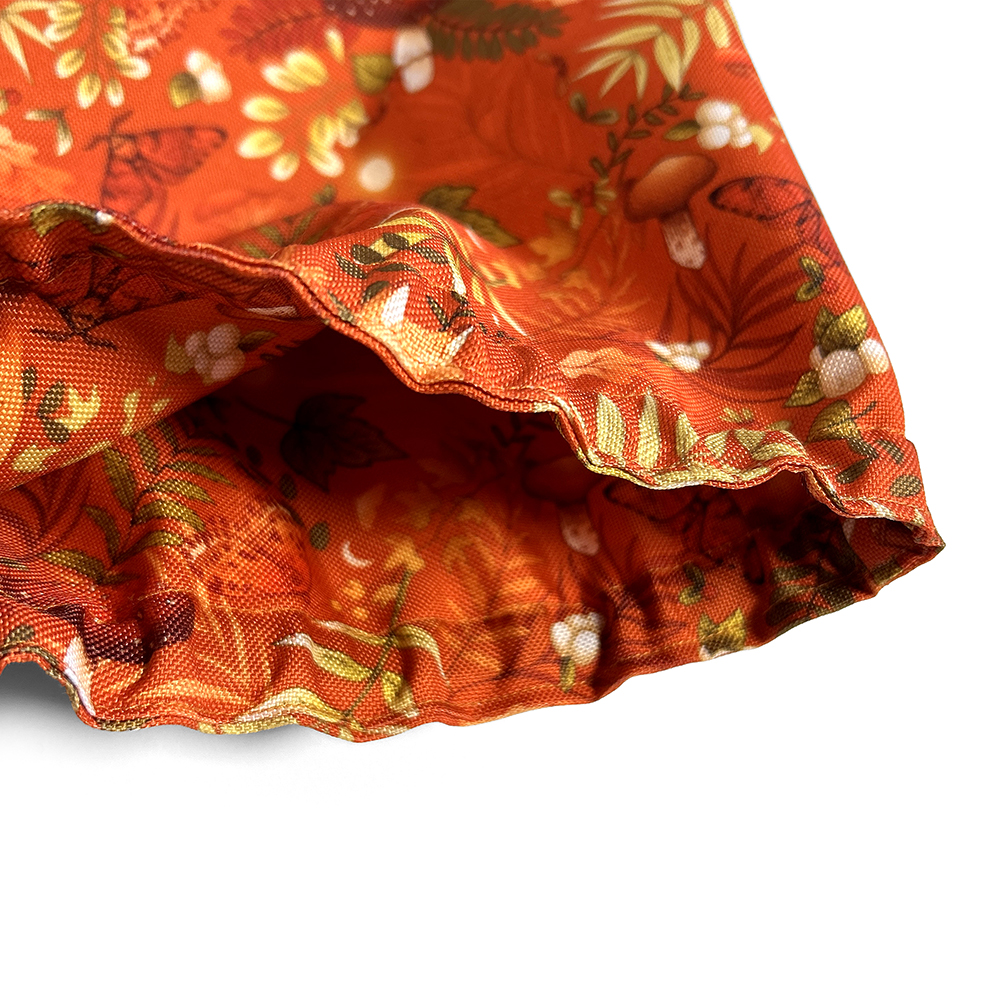 pomarańczowy snood z gumką na dole i górze