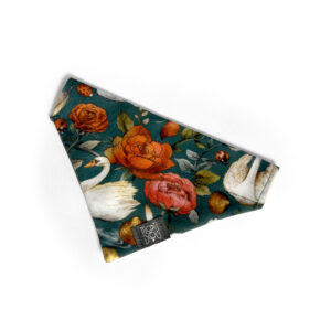 bandana zielona snowdrop łabędzie