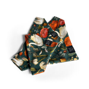 bandanki dla psa zielone snowdrop łabędzie