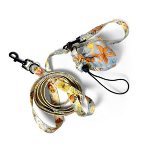 mała saszetka na smaczki i smycz niebieskie