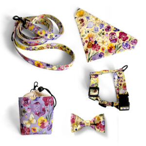 Welurowa scrunchie FLOWERBED BUTTERCUP - obrazek 4
