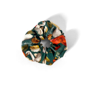 Welurowa scrunchie SNOWDROP EMERALD