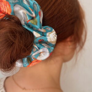 Alternative view of Satynowa scrunchie SNOWDROP TURQUOISE